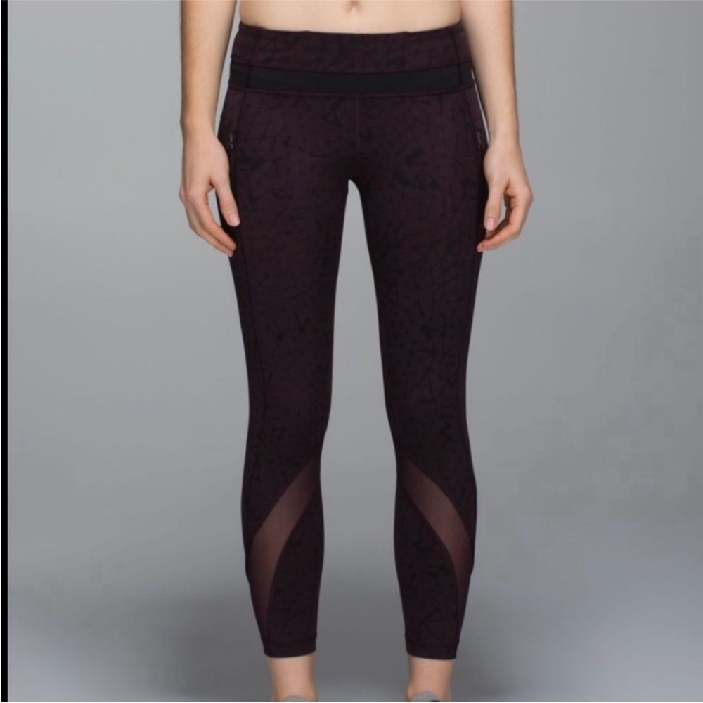 953. EUC - Lululemon Inspire Tight II Full-on Luxtreme (Mesh) Star Crushed Black